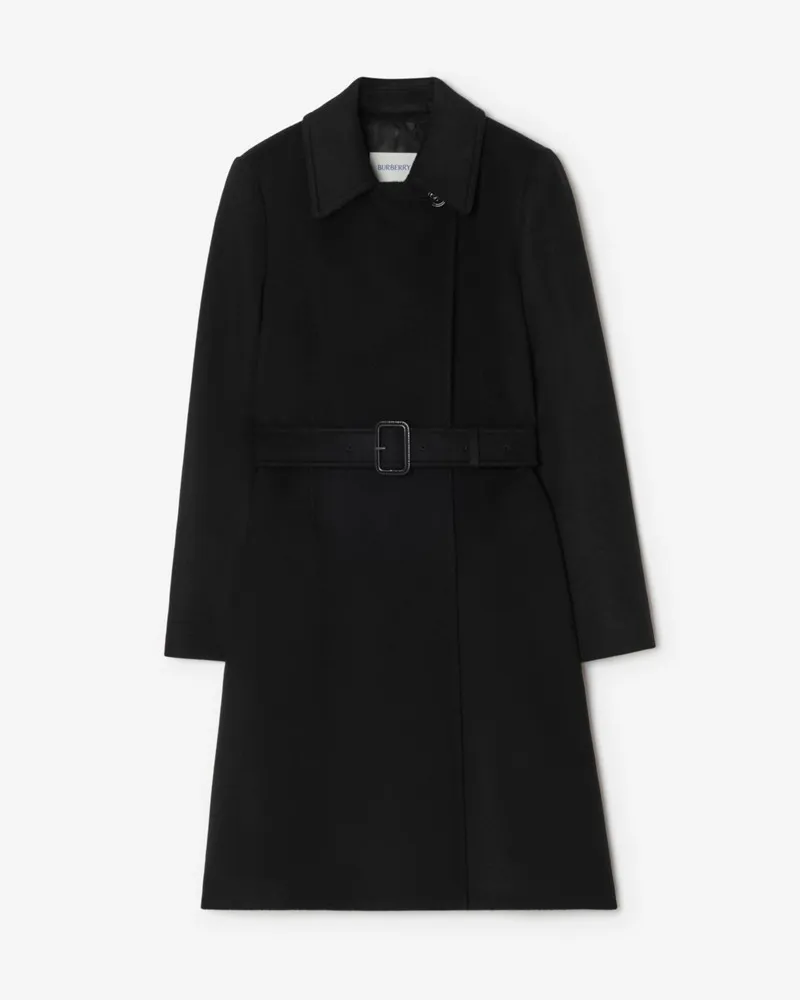 Burberry Eleganter Mantel aus Wolle und Kaschmir , Size Schwarz