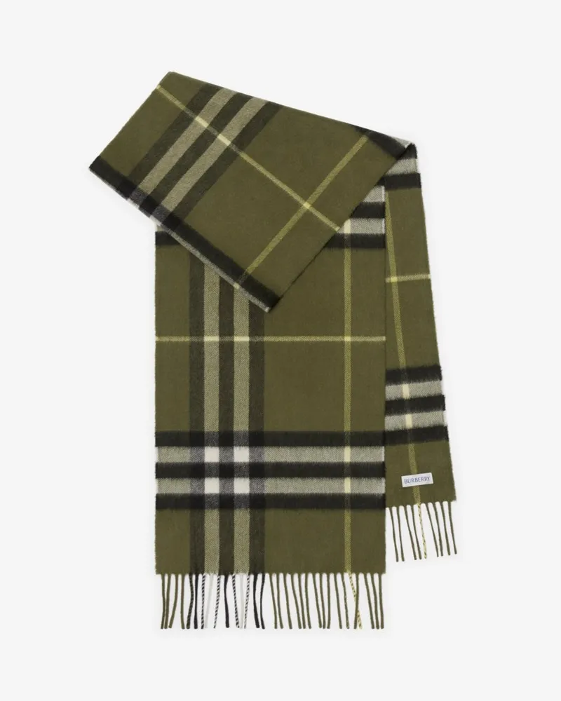 Burberry Kaschmirschal in Check Pea-grün
