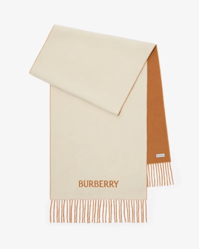 Burberry Wendbarer Kaschmirschal mit EKD-Motiv Pebble-weiß