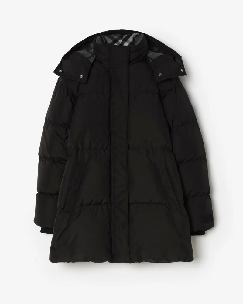 Burberry Wattierte Jacke mit Kapuze Black