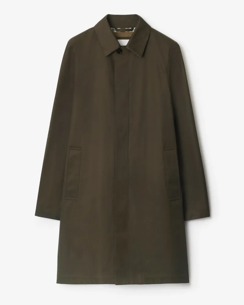 Burberry Mittellanger Car Coat aus gebondeter Gabardine Green-grün