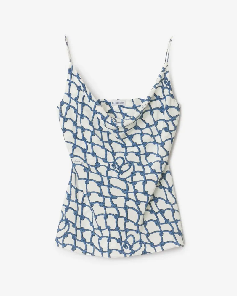 Burberry Seidentop mit Knotenmuster Pool