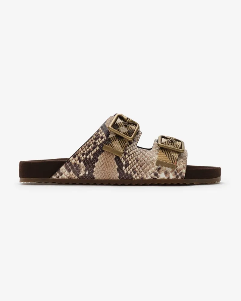 Burberry Ledersandalen „Urchin“ im Pythonmuster , Size Serpent-beige