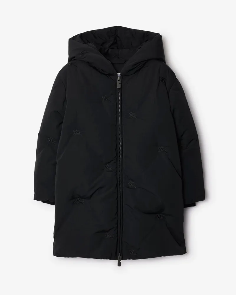 Burberry Wattierter Nylonmantel mit EKD-Motiv Schwarz