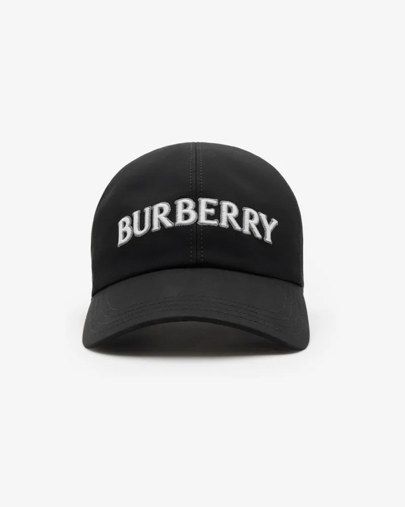 Burberry Logo Gabardine Baseball Cap Black