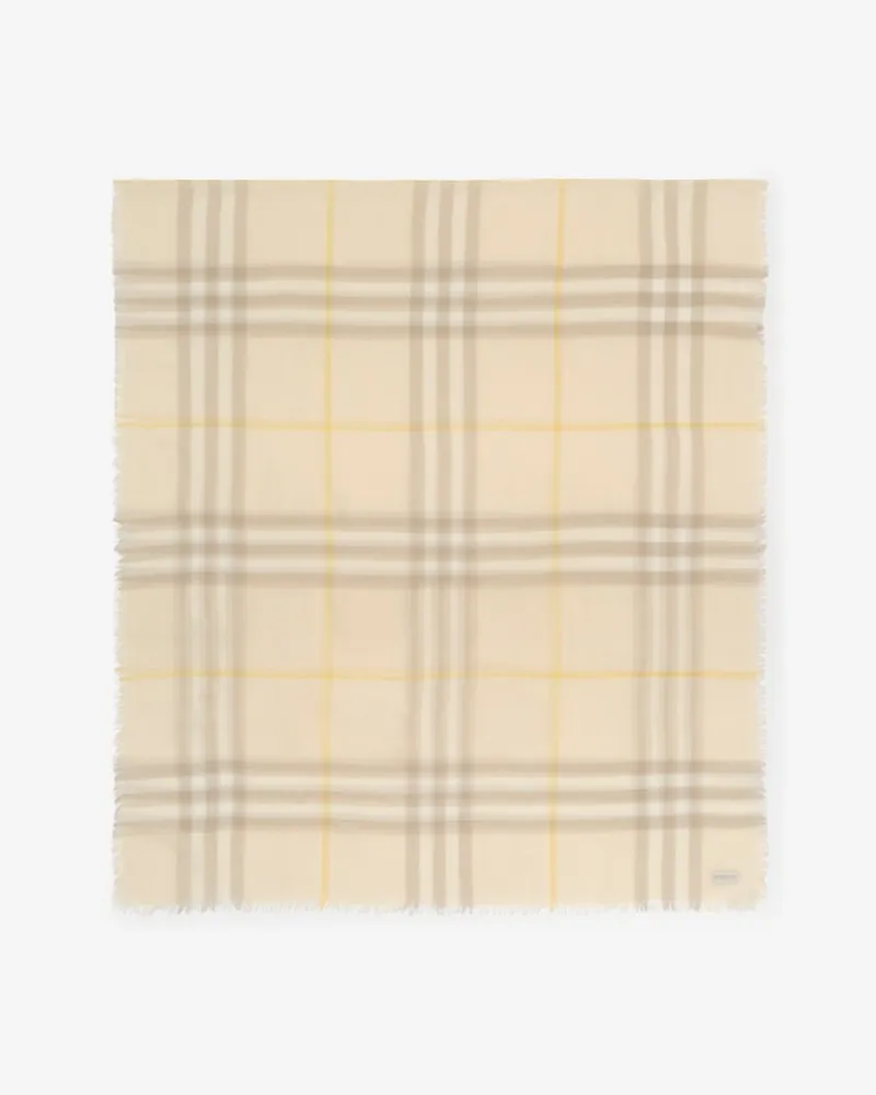 Burberry Breiter Wollschal in Check Custard-beige