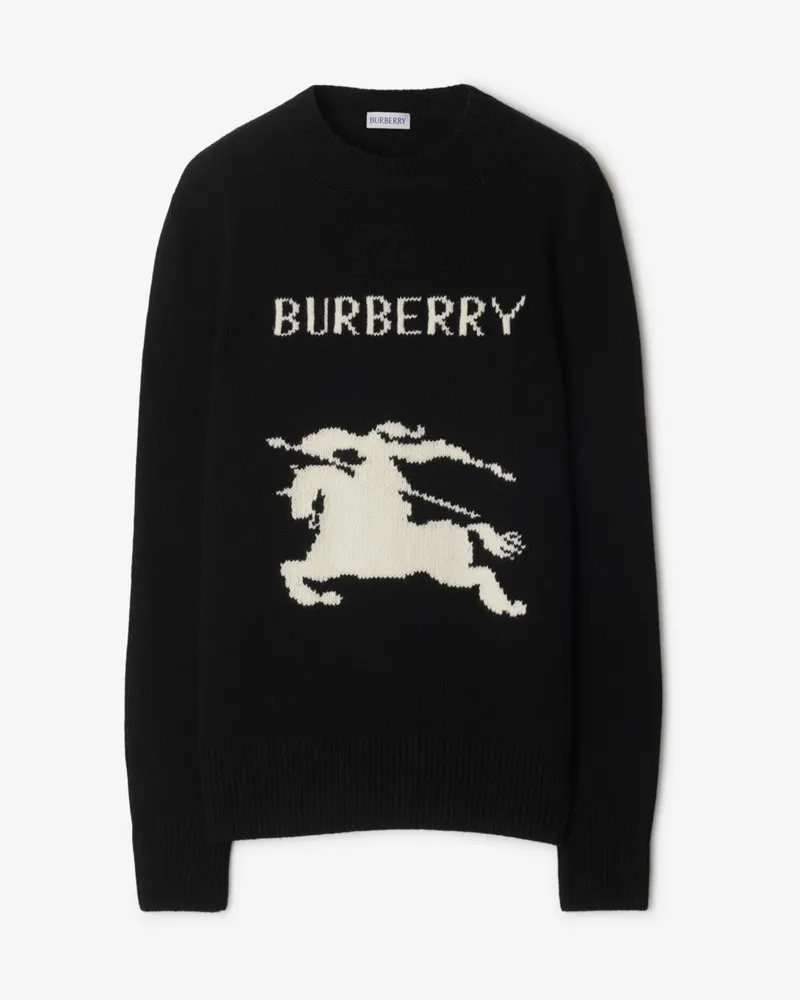 Burberry Pullover aus Wolle und Kaschmir mit EKD-Motiv Schwarz