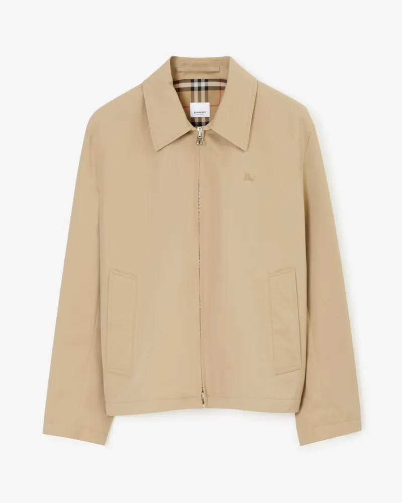 Burberry Harrington-Jacke aus Gabardine , Size Honey-beige
