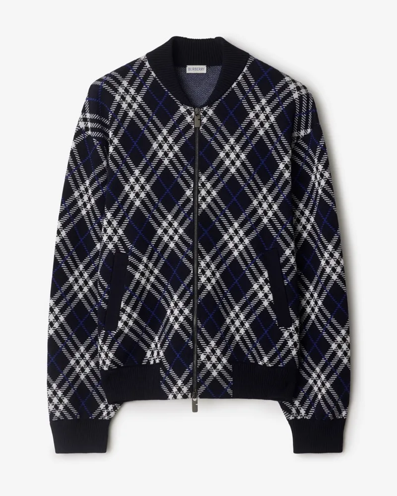 Burberry Wollmisch-Bomberjacke in Check Ink