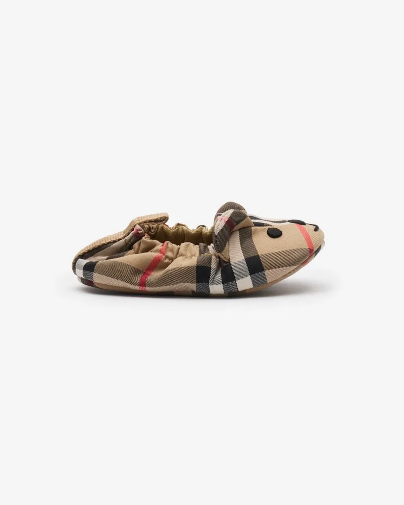 Burberry Thomas Teddybär-Füßlinge aus Baumwolle in Check Sand-beige