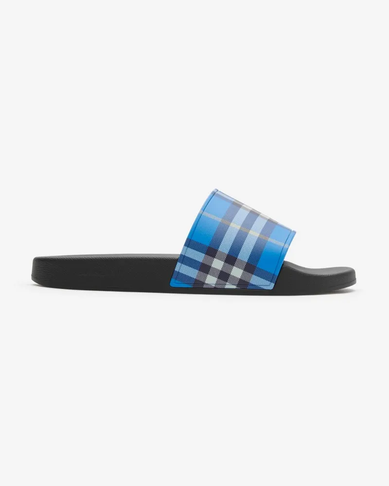 Burberry Slides in Check Hyacinth