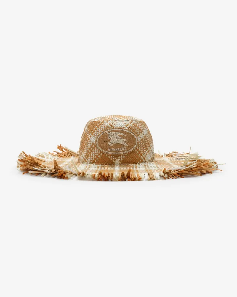 Burberry Sonnenhut mit Raffiabast-Effekt und Knight Stamp , Size Finch