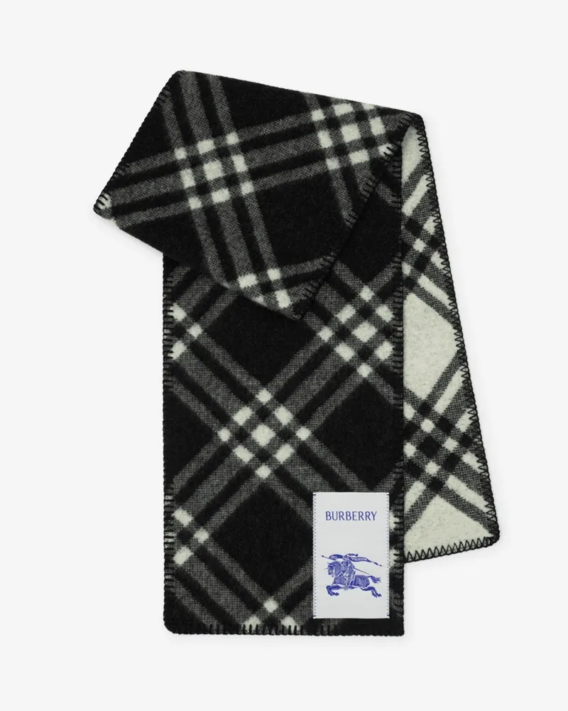 Burberry Wollschal mit Karomuster Schwarz