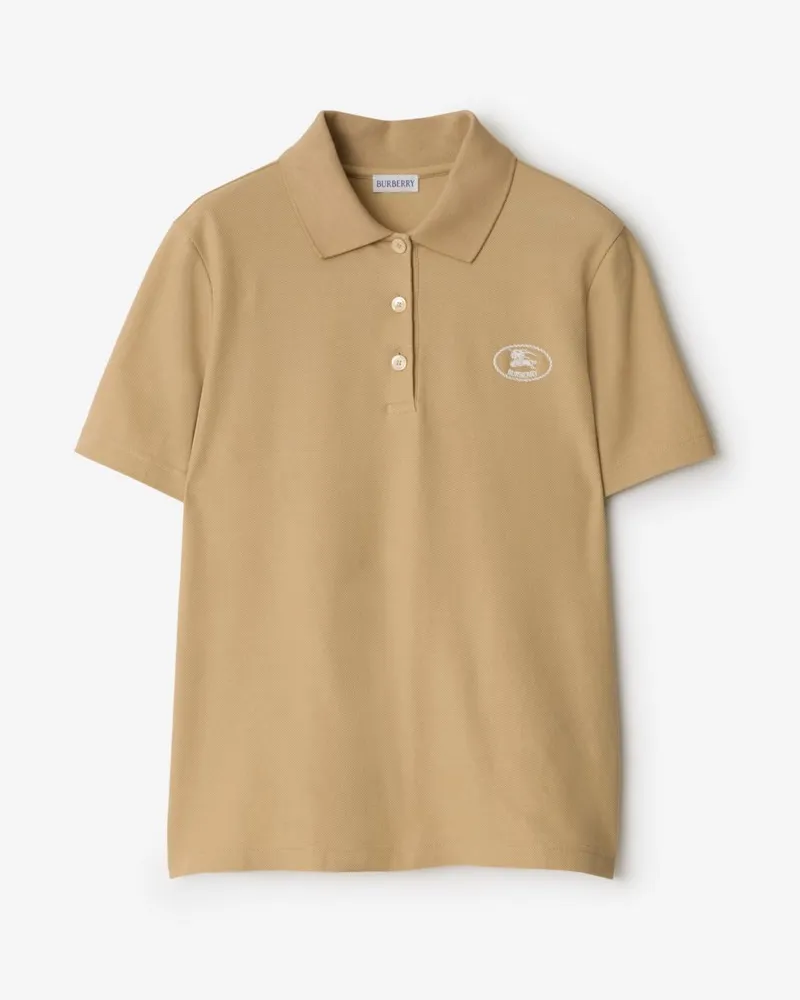 Burberry Baumwoll-Poloshirt Flachsfarben