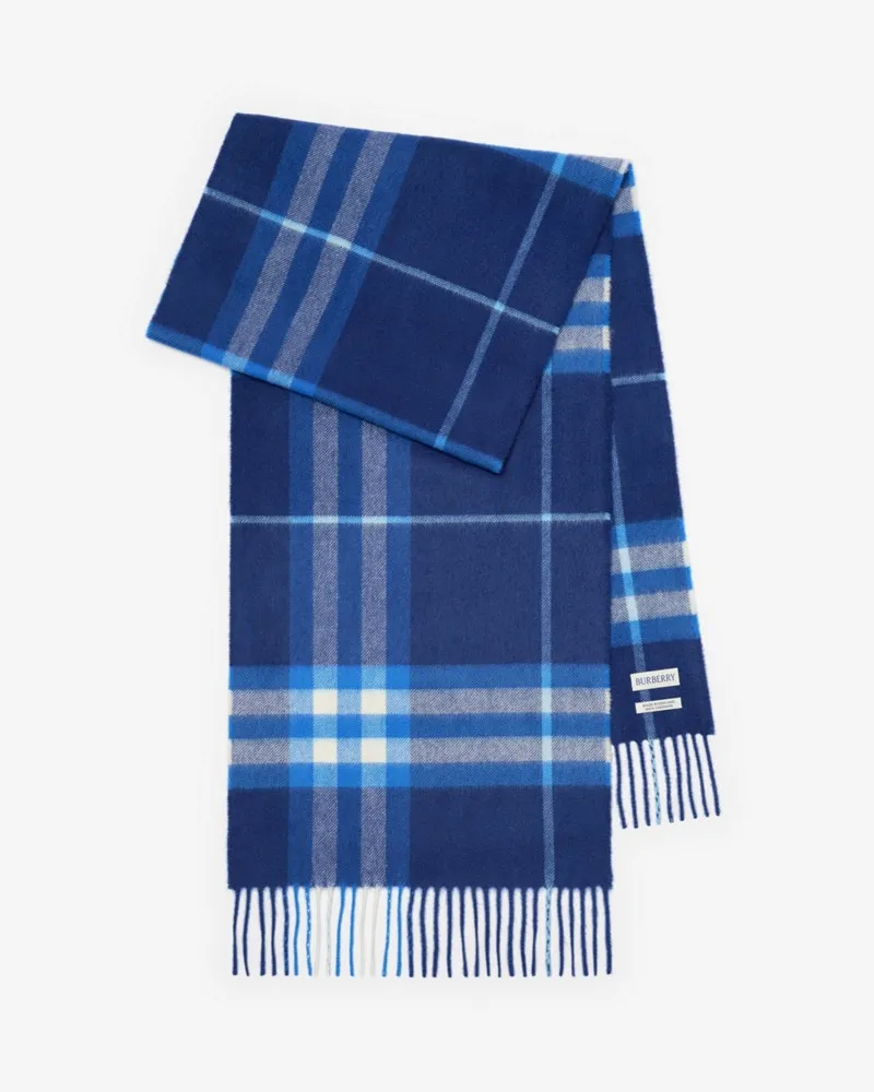 Burberry Kaschmirschal in Check Torrent-blau