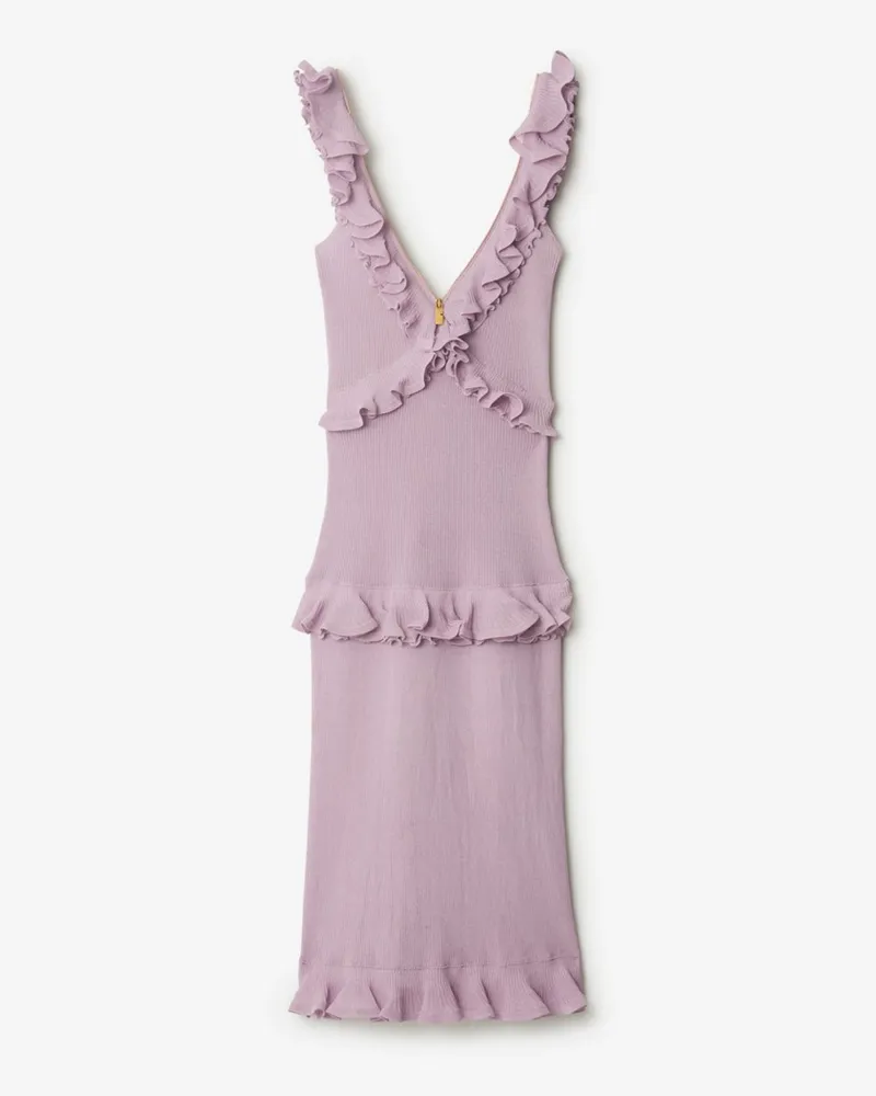 Burberry Seidenmischkleid mit Rüschen Wisteria