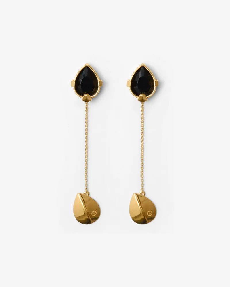 Burberry Ohrringe „Shield“ mit Onyx-Anhänger Gold