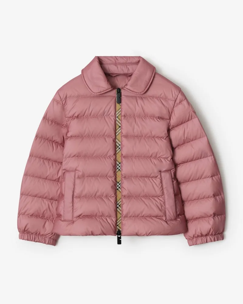 Burberry Wattierte Jacke mit Check-Streifen , Size Antikrosa