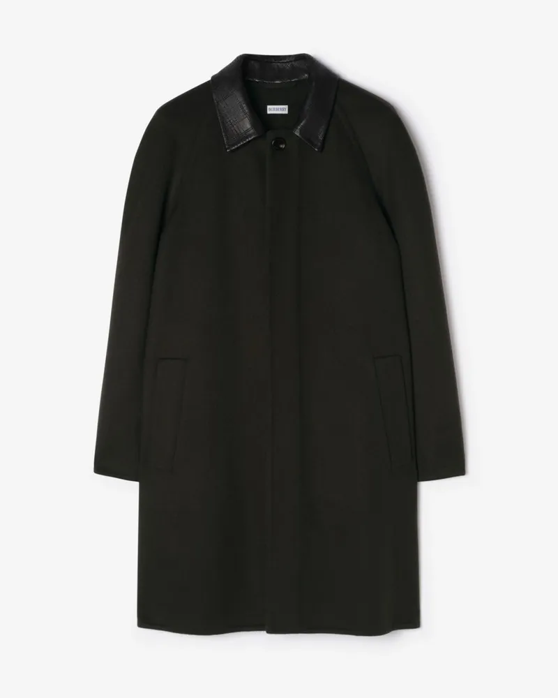 Burberry Mittellanger Car Coat „Parkbury“ aus Wolle und Kaschmir , Size Chocolate