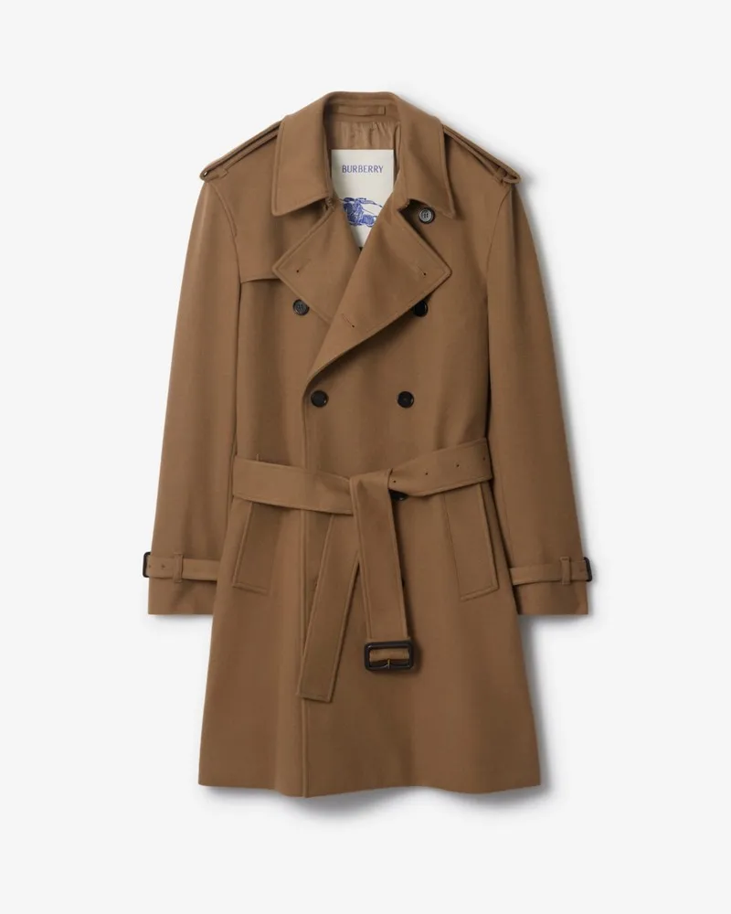 Burberry Mittellanger Kaschmir-Trenchcoat „Hastings“ , Size Camel