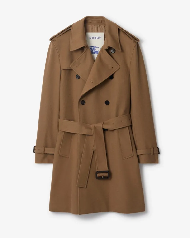 Burberry Mittellanger Kaschmir-Trenchcoat „Hastings“ , Size Camel