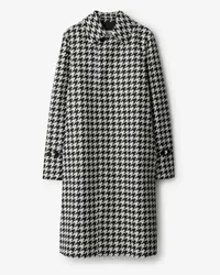 Burberry Langer Car Coat mit Hahnentrittmuster Schwarz