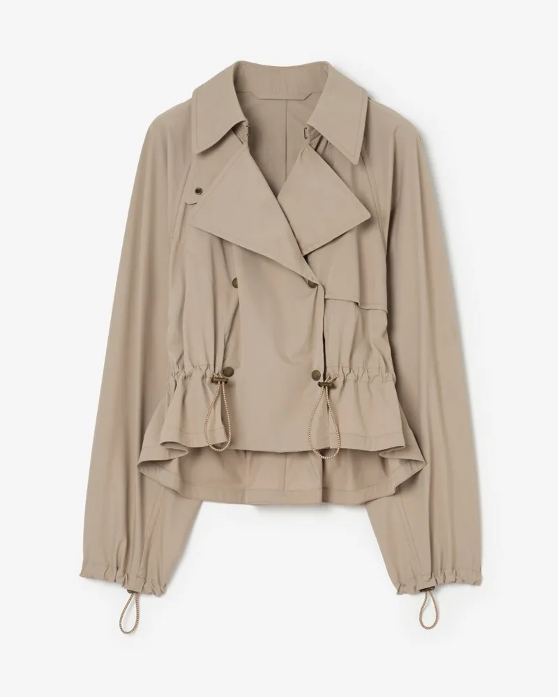 Burberry Kapuzen-Trenchjacke „Rosewin“ , Size Saltmarsh