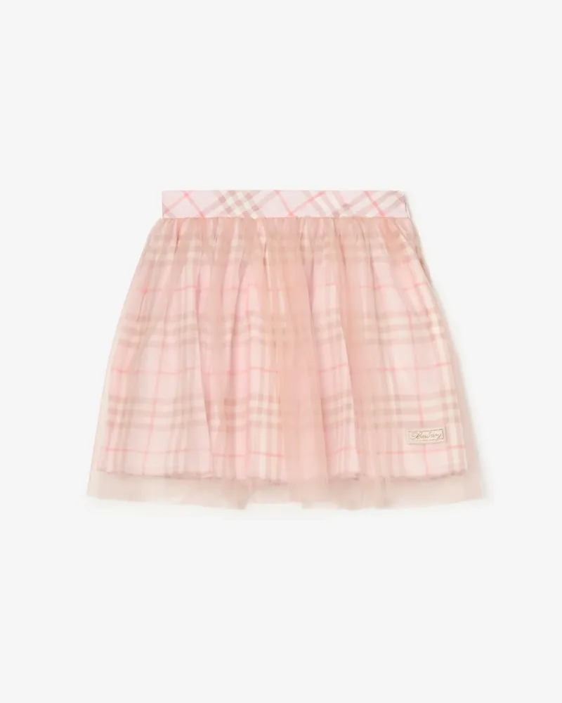 Burberry Seidenrock in Check , Size Quartz-rosa