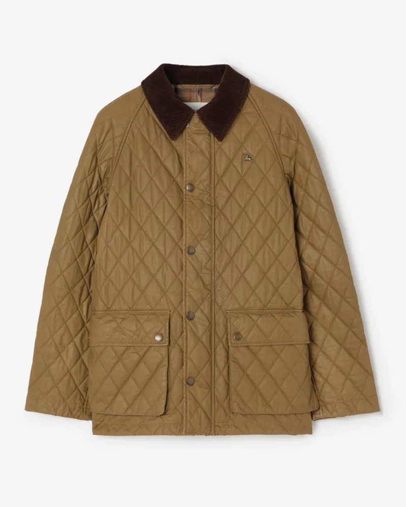 Burberry Gesteppte Country-Jacke aus beschichteter Baumwolle Walrus-braun