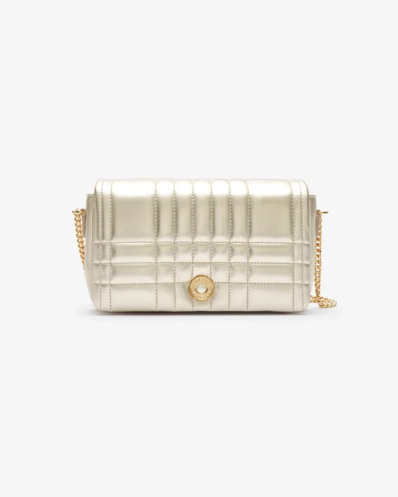 Burberry Kleine Crossbody-Tasche aus gestepptem Leder Champagne-beige