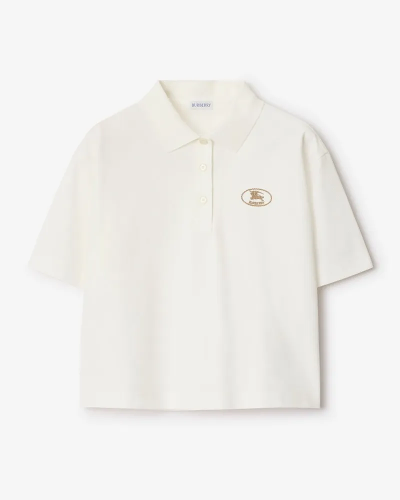 Burberry Cropped-Poloshirt aus Baumwolle Chalk