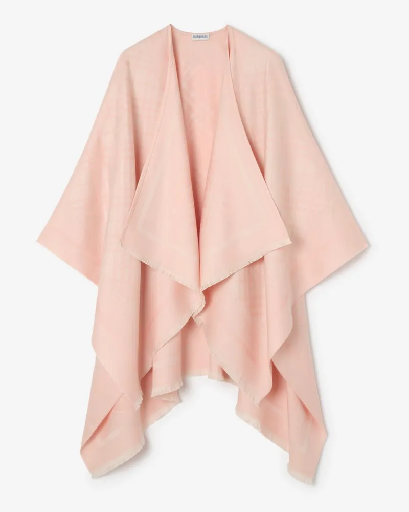Burberry Woll-Kaschmir-Cape in Check Compact-rosa