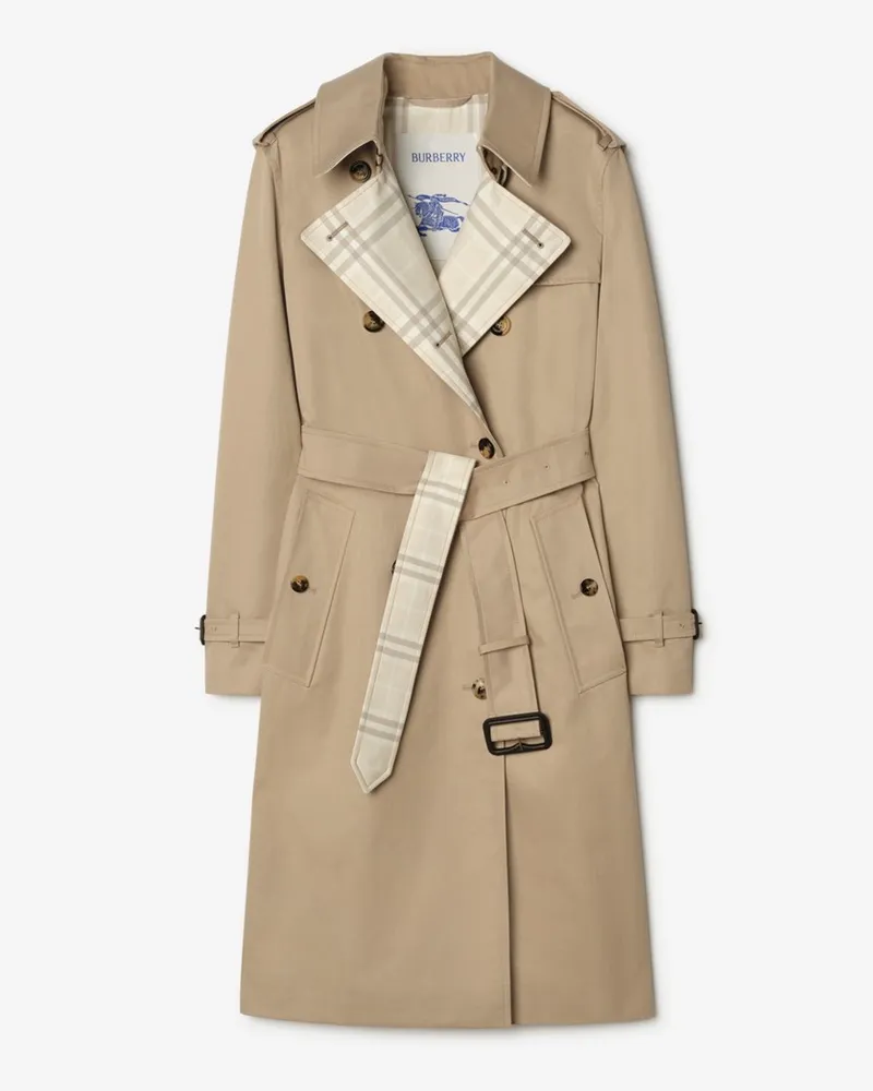 Burberry Langer Trenchcoat „Lakefield“ aus Gabardine , Size Light