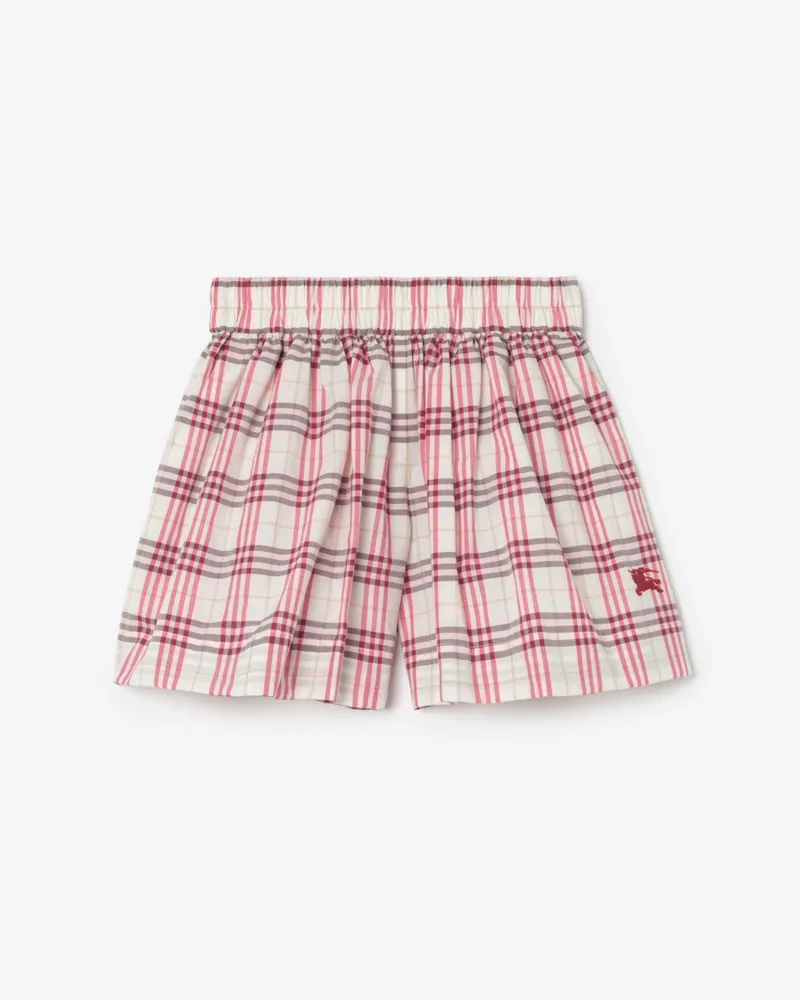 Burberry Baumwollshorts in Check , Size Aubergine-violett