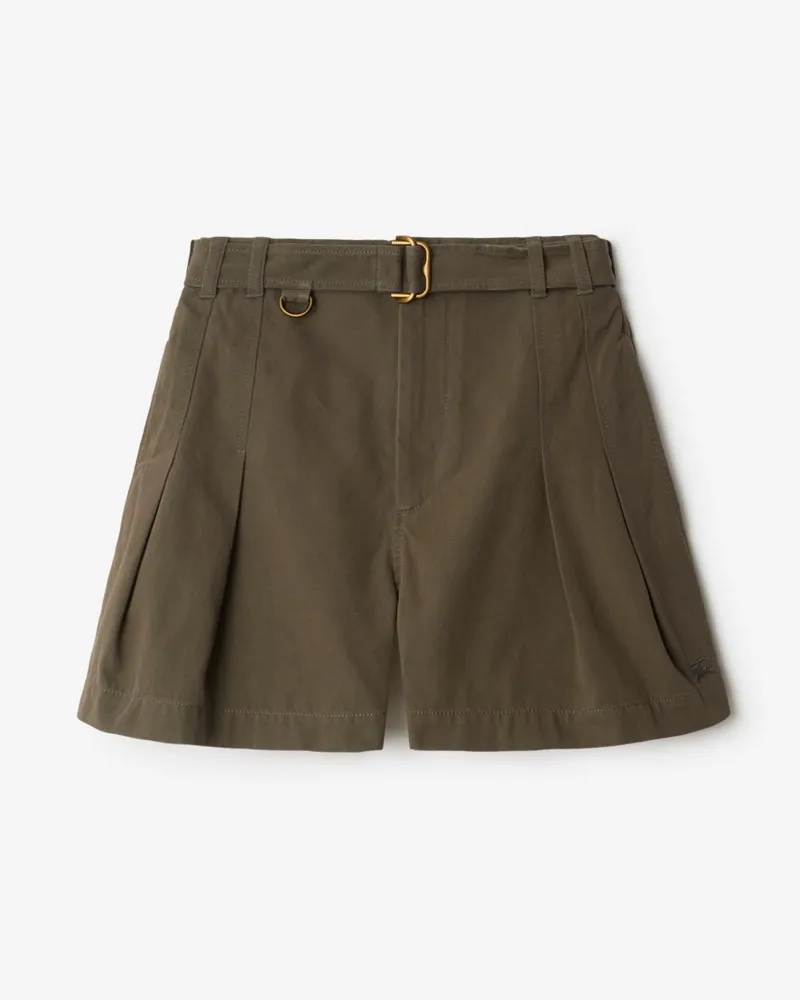 Burberry Gabardine-Shorts mit Gürtel Military