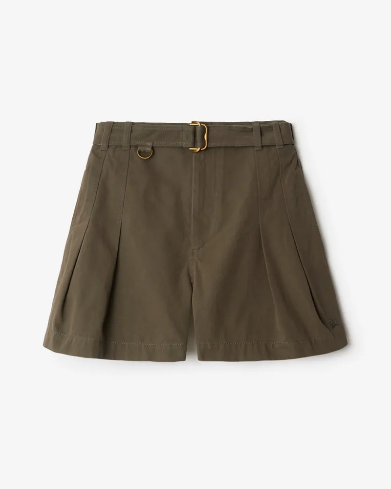 Burberry Gabardine-Shorts mit Gürtel Military