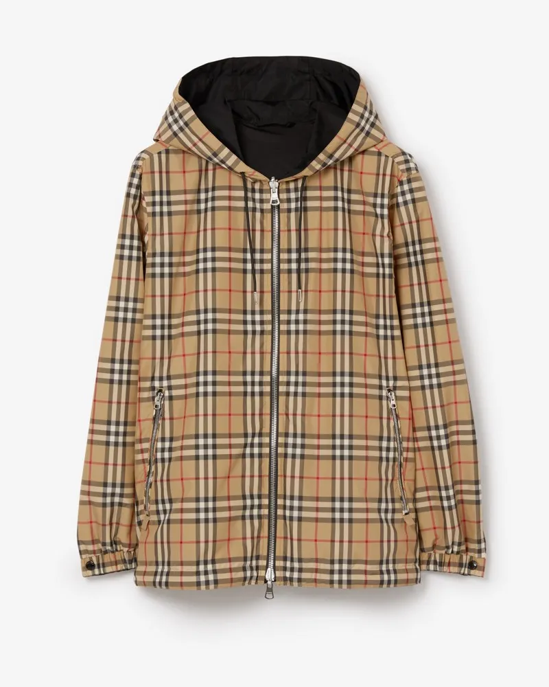 Burberry Wendbare Jacke in Check Vintage-beige