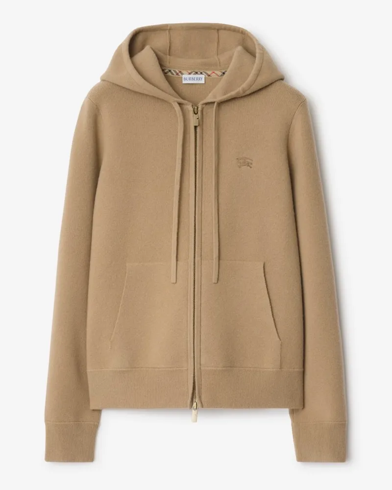 Burberry Kaschmirmisch-Kapuzenjacke , Size Beige-beige