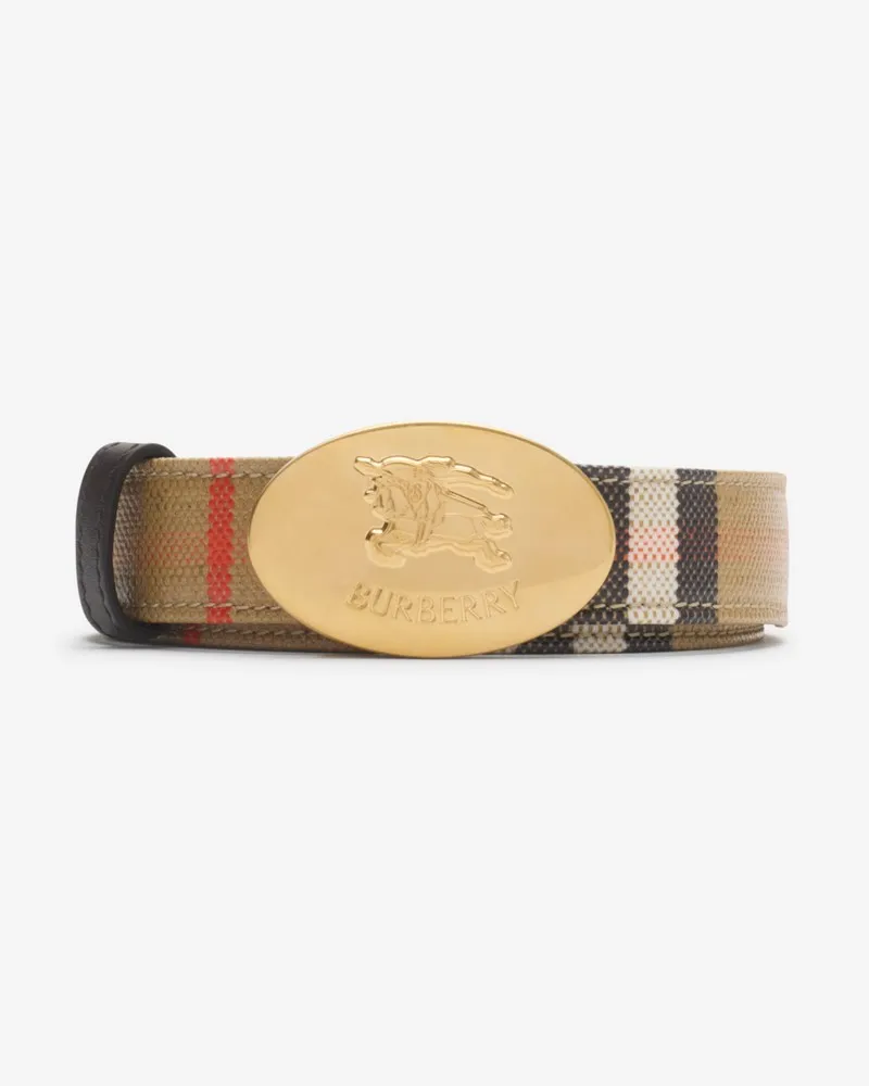 Burberry Wendbarer Gürtel in Check mit Knight Stamp Sand