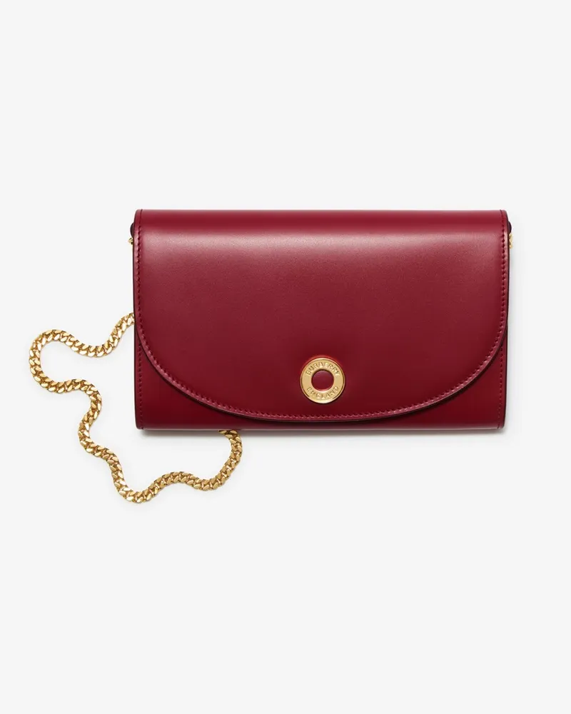 Burberry Lederbrieftasche mit Kettenriemen Antikrot