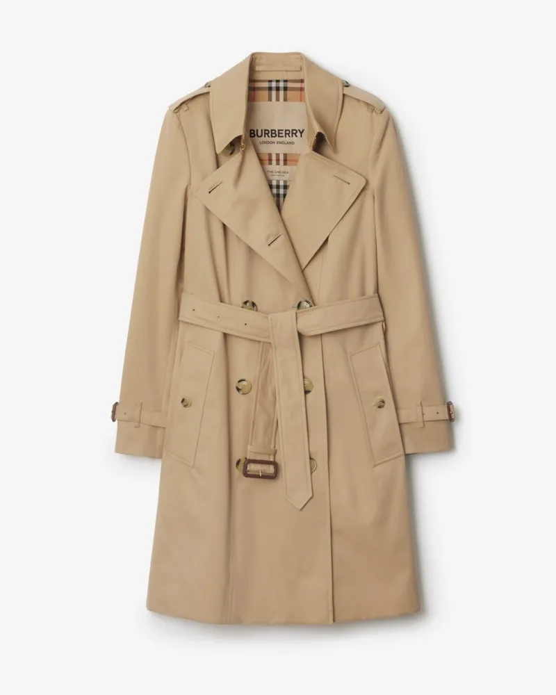 Burberry Mittellanger Heritage-Trenchcoat „Chelsea“ , Size Honey-beige