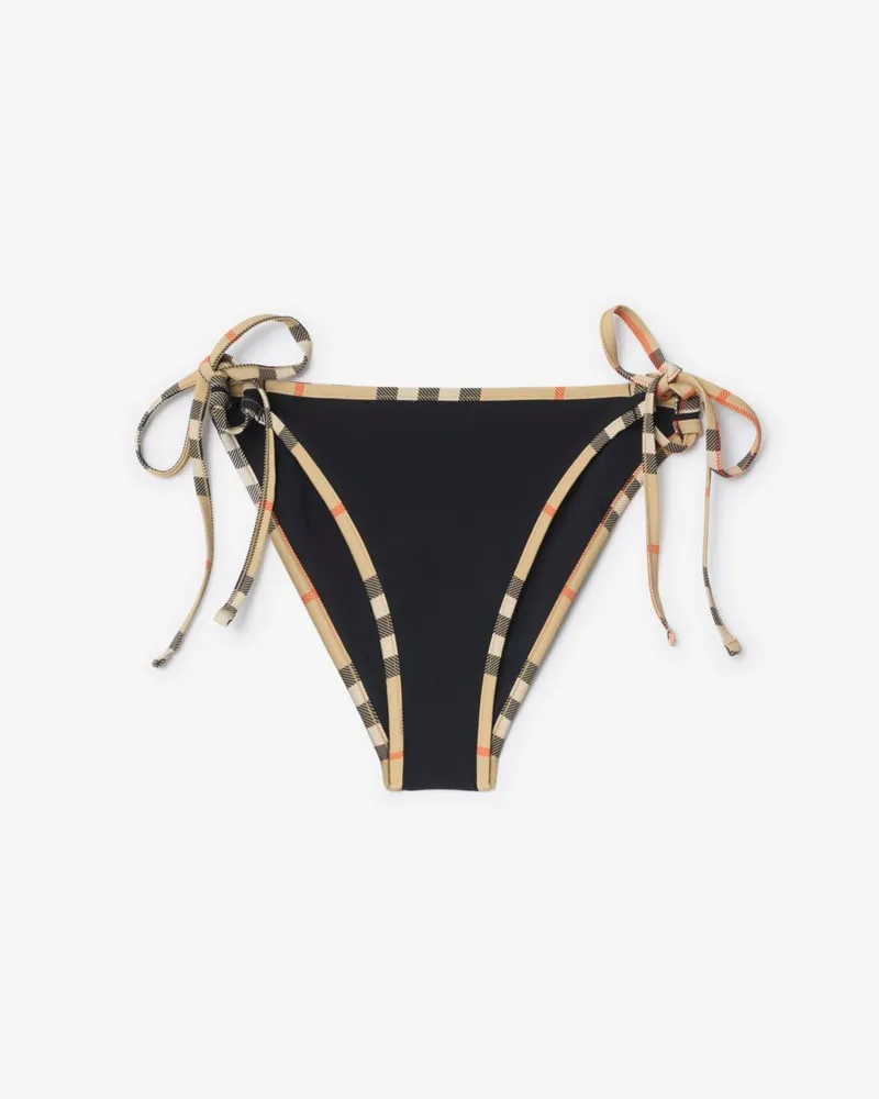 Burberry Bikinihose mit Check-Besatz , Size Schwarz