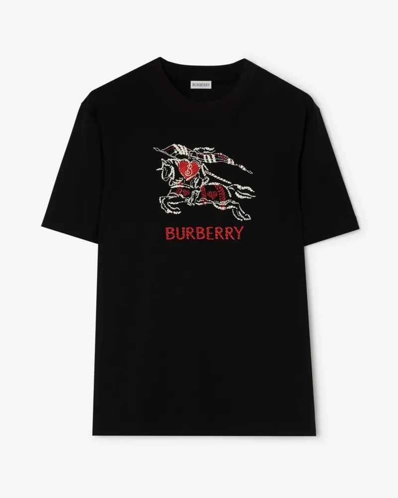 Burberry Baumwoll-T-Shirt mit Herz-Knight , Size Black
