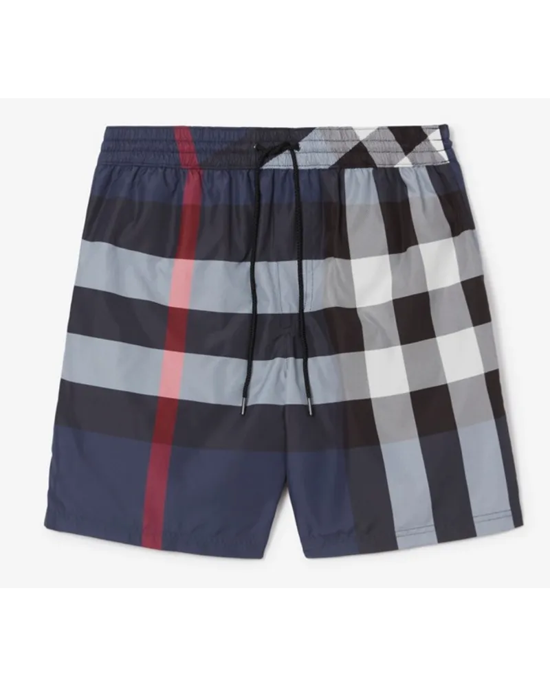 Burberry Schwimmshorts in Check Carbonblau