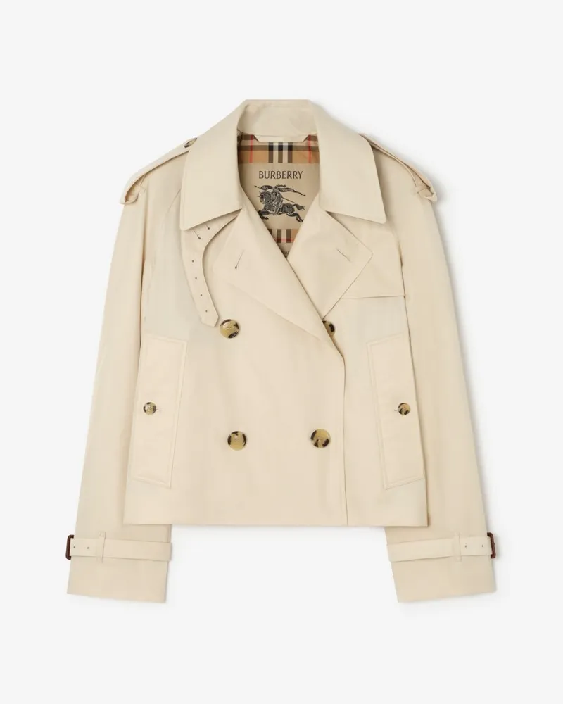 Burberry Cropped-Trenchjacke „Mayfair“ aus Tropengabardine , Size Beige-beige