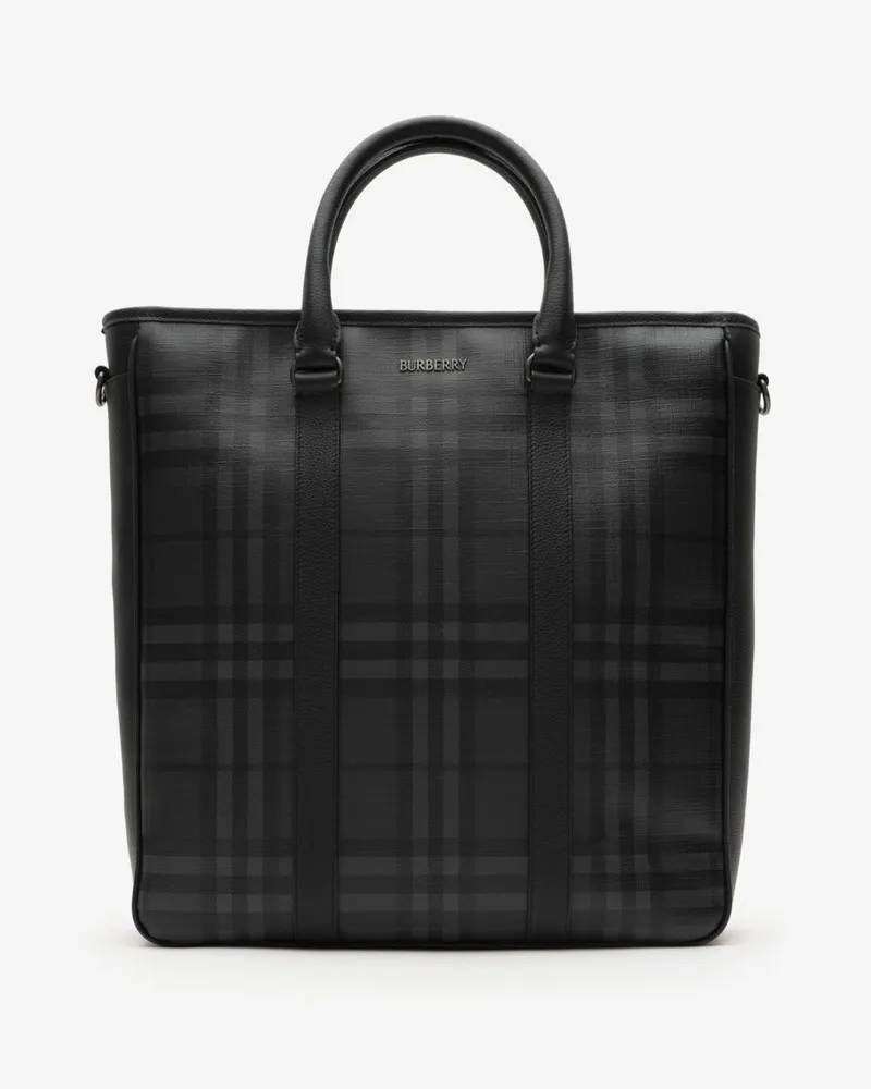 Burberry North-South-Henkeltasche „City“ in Check Iron-grau