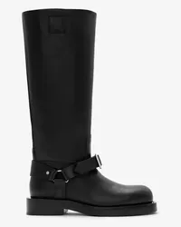 Burberry Lederstiefel „Saddle“ mit hohem Schaft Schwarz