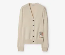 Wollcardigan mit Check-Label