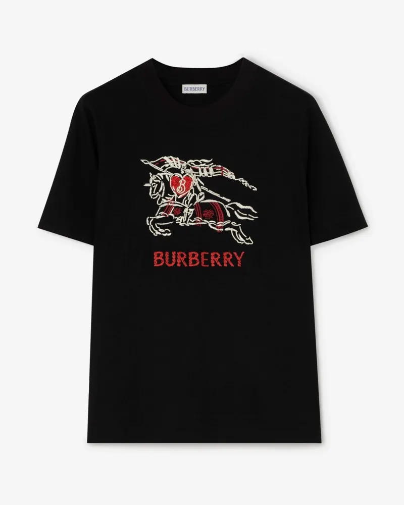 Burberry Baumwoll-T-Shirt mit Herz-Knight , Size Black