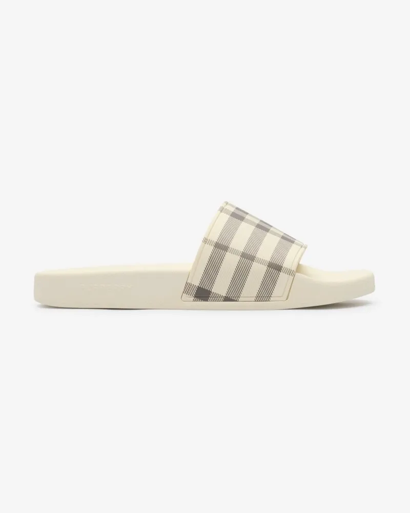 Burberry Slides in Check Hellbeige